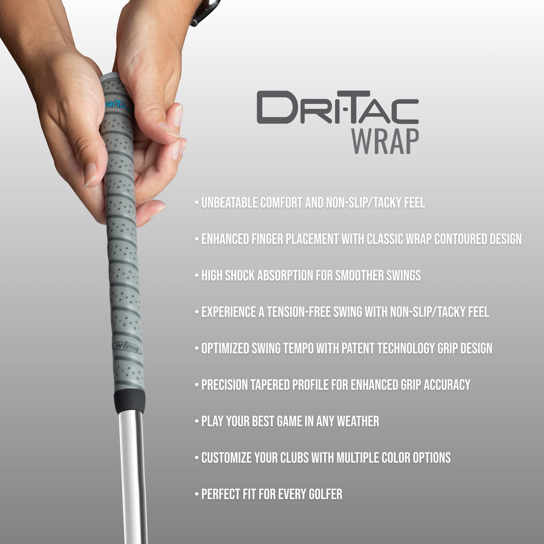 WINN DRITAC AVS GOLF GRIPS - STANDARD,MIDSIZE,OVERSIZE GOLF GRIPS WINN DRITAC AVS GOLF GRIPS - STANDARD,MIDSIZE,OVERSIZE GOLF GRIPS